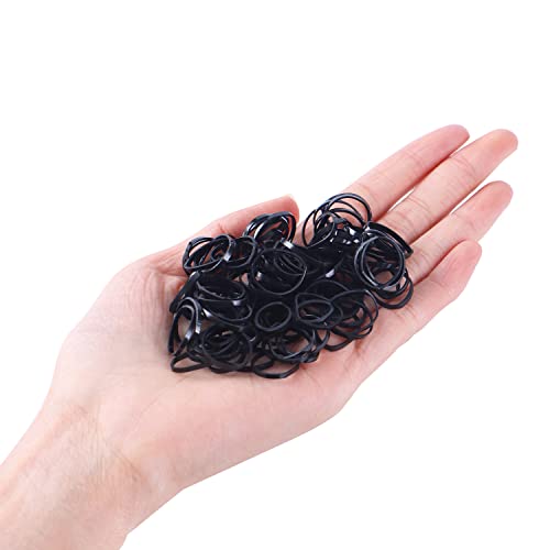 Black Hair Elastic Bands and Rubber Band Cutter, 1200pcs Disposable Non-slip Rubber Hair Bands, Pain Free Ponytail Remover Cutter Tool, MAZBFF Ponytail Holders Hair Styling Accessories Tools Soft Hair Elastics Ties Bands