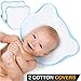 ZOSTRATI Baby Head Shaping Pillow - 2 Washable 100% Cotton Covers for Newborn Infant to Prevent Flat Head or Plagiocephaly Syndrome | Soft Memory Foam Flathead Cushion | 0-12months | White