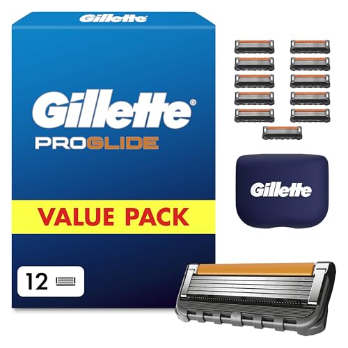 Gillette Proglide Rasierklingen Herren, 12 Original Ersatzklingen, Schwarz