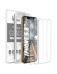 Purity Protector de pantalla para Apple iPhone Xs iPhone X   3 unidades (con marco de instalación) Protector de pantalla de cristal templado compatible con iPhone Xs, iPhone X (3 unidades) [ajuste con la mayoría de las fundas]