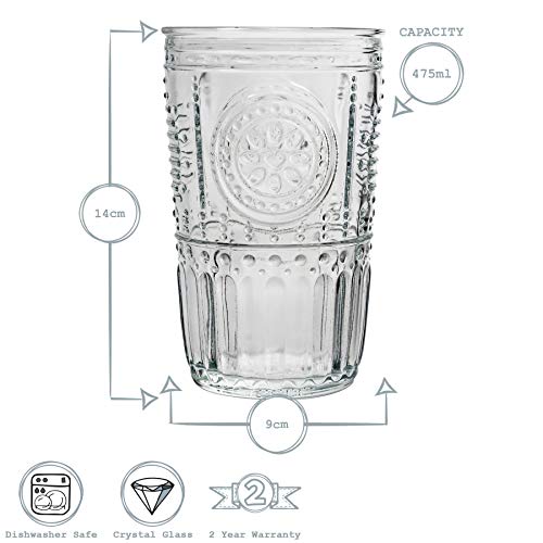 Bormioli Rocco Romantische Zerfurchter Highball Cocktailgläser Set - 475ml - Packung mit 24 – Bild 3