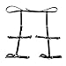 KLOUD City Sexy Punk Adjustable Waist Cincher Belt 4 Rings Elastic Stud Garter Belt Rave Cage Harness (Black)
