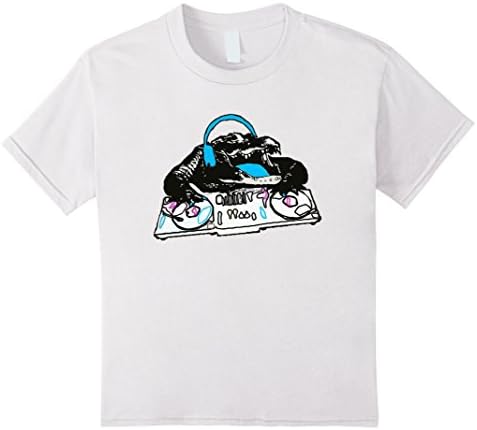 Kids Kids Awesome Crocodile DJ Children's T-Shirt Blue 8 White