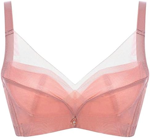 Macondoo Women'sp Wirefree Sexy Thin Full-Coverage Push U Everyday Bra Pink 36C