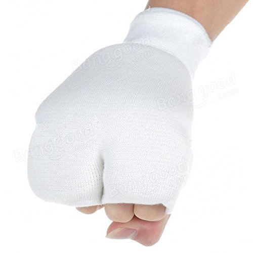 C&C Products 1 Pair Elasticated Karate Sparring Punching Gloves White L