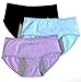 Luna Cup Menstrual Underwear Breathable Period Panties Postartum Inconvience Panty, Pack of 3, for Women Girls (M/L, Black, Blue, Purple)