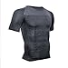 Odoland Men's Body Shaper Slimming Shirt Tummy Vest Thermal Compression Base Layer Slim Muscle Short Sleeve Shapewear, Grey M