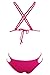 HOTAPEI Womens Bikinis Vintage Strappy Sexy Cut out Bathing Suit Rosy Large