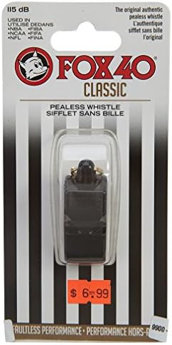 Fox 40Classic Whistle Referee Safety Alert Dog Rescue, Lifeguard-Black (2-Pack)