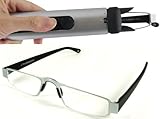I-Mag Executive Slim Metal Reading Glasses with Slide Open Hard Case (1.50, Silver)