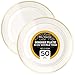 ELITE SELECTION Disposable Plastic Dinner Plates - 50 Pack Premium Quality 10.25” Cream Plate with Elegant Gold Swirl Rim Design for Wedding, Birthday, Dinner Party