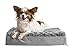Furhaven Ultra Plush Curly Faux Fur & Suede Mattress Egg Crate Orthopedic Foam Dog Bed - Gray, Small