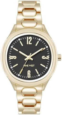 Nine West Women\'s Silver Gold Analog Japanese Quartz Octagonal Bracelet Watch Amazon.com: Nine West Women Japanese Quartz Dress Watch with  main image 2