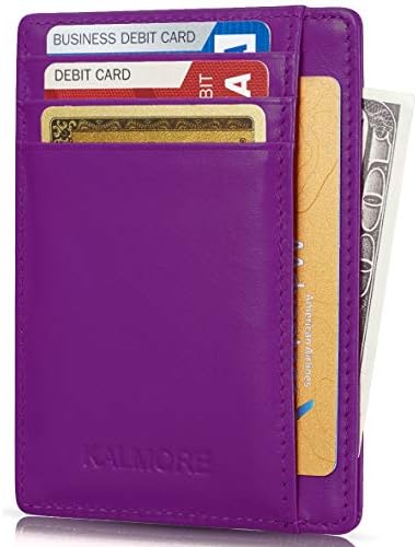 Credit Card Holder Genuine Leather Slim & Thin Pocket Wallet Minimalist Wallet Money Clip RFID Blocking