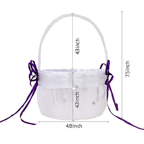 image for TRUE LOVE GIFT Ring Bearer Pillow and Wedding Flower Girl Basket Set L