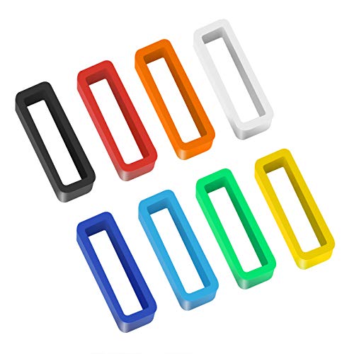 PBCODE 8 Pack 20mm Rubber Replacement Watch Band Strap Loops Silicone