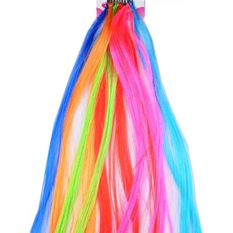 Buy Baal Set Of 12 Pcs Colorful Pins Colored Hair Extension For