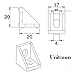 Boeray 20pcs 2 Hole Inside Corner Bracket Gusset for 2020 Series Aluminum Extrusion Profile with Slot 6mm