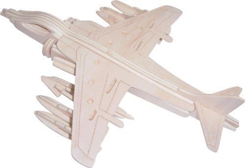 Fighter Plane Harrier 3D Wooden DIY Jigsaw Puzzle - Paint Arts and Crafts Gifts for Kids and Adults …
