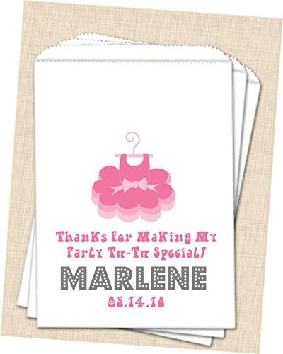 Personalized Ballet Birthday Party Favor Bags, Tu-Tu Birthday Party Favor Bags