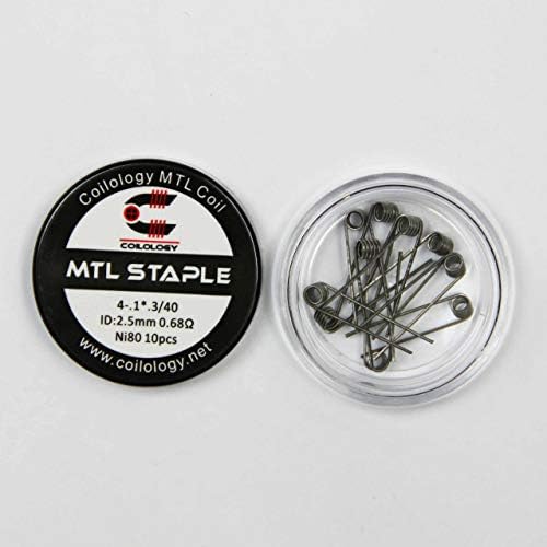 Pre-Made MTL Staple 4- .1 x .3/40 Nichrome Coils - Pack of 10 by Coilology