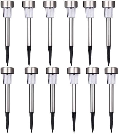 Solar Lights Outdoor Garden Light Landscape / Pathway Lights Stainless Steel-12 Pack