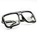 zeroUV Large Retro-Nerd Bold Thick Square Frame Clear Lens Glasses (Black)