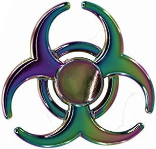 Rexx Half-Moon Colorful Rainbow Zinc Alloy Tri Hand Spiner Stress Reducer, EDC Fidget Spinner Toy Fingertip Gyro for For ADD, ADHD, Anxiety, Made High Speed