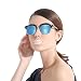CHB Men's Women's Vintage Inspired Fashion Blue HD Mirrored Wayfarer Lens Street Polarized Sunglasses UV400 with Case
