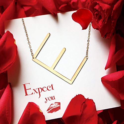 image for RINHOO Stainless Steel Gold Initial Alphabet 26 Letters Script Name Pe