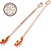 Copper mixing spoons set of 2 - copper plated stainless steel bar spoons with elegant ring on top. - Copper stirring spoon for Moscow mules