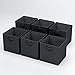 Closet Organizer - Fabric Storage Basket Cubes Bins - 6 Black Cubeicals Containers Drawers