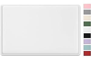 NPOOYI Silicone Art Mat for Crafts, 12" x 19" Waterproof Non-Slip Painting Mat for Kids with Raised Sides, Protects Surfaces Perfectly for Crafts, Legos, Slime, Resin, Paint & Jewelry-Making, White