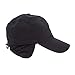 Water Repellent Winter Baseball Rain Hat - Ear Flaps, Fleece Lining & Drawstring