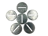 Galvanized Metal Coin Slot Bank Lid Insert for Mason, Ball, Canning Jars (6pack, Regular Mouth)