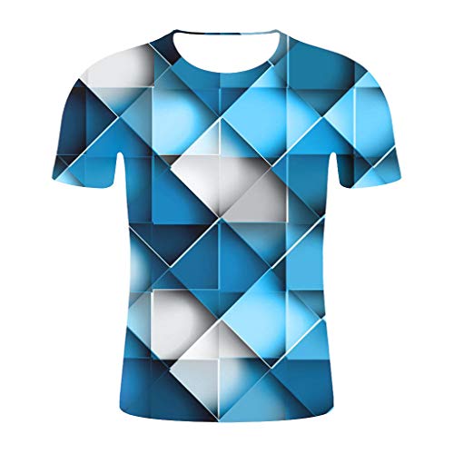 Men's 3D Graphic Workout Tee - Short Sleeve Gym & Training Activewear T Shirt
