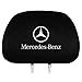 Fubai Auto Parts 2Pack for Mercedes Benz Embroidered Black Gray Fabric Headrest Cover Set (Mercedes-Benz)
