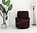 Stretch To Fit One Piece Lazy Boy Chair Recliner Slipcover, Stretch Fit Furniture Chair Recliner Cover With 3 Foam Pieces to Hid Extra Fabric, 4 ELASTIC STRAPS for Cover Stability (Chocolate/ Brown)