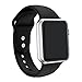 ic6Space Apple Watch Band, Premium Soft Silicone Sports Replacement Strap for Apple Watch (Black, 38mm-s/m)