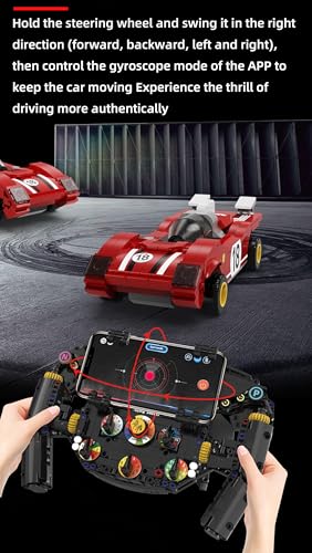 Pagotho Racing Simulator - Steering Wheel Building Game, STEM Engineering Toy with Function Buttons, Display Panel and Shift Levers, Adult Gift (A)