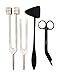 SURGICAL ONLINE Tactical Black - Set of 4 pcs Reflex Taylor Hammer Mallet Tuning Fork c 128 512 Hz Bandage Scissors 5.5