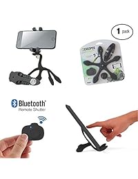 gekkopod Pro Smartphone soporte ahora con selfie remoto   portátil y flexible soporte para smartphone y GoPro trípode Wrap, colgar y clung cualquier lugar Compatible con todos los teléfonos móviles, Negro