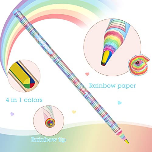 ECOTREE Stocking Stuffers, Colored Pencils for Kids, Rainbow Colored Pencils for Coloring Books, Kids Drawing Art Supplies, School Supplies, 12 Pack