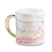 Kate Aspen Marbleized 16 oz. Mug Foil Handle Favor Box, One Size, purple, pink, blue, gold, white