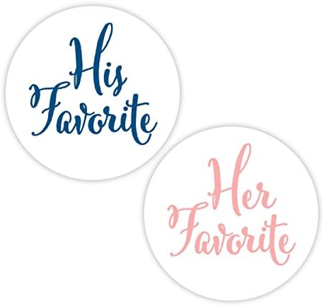 His Favorite & Her Favorite Wedding Stickers, Choose Your Colors, Wedding Favor Stickers (#376-NVBL)