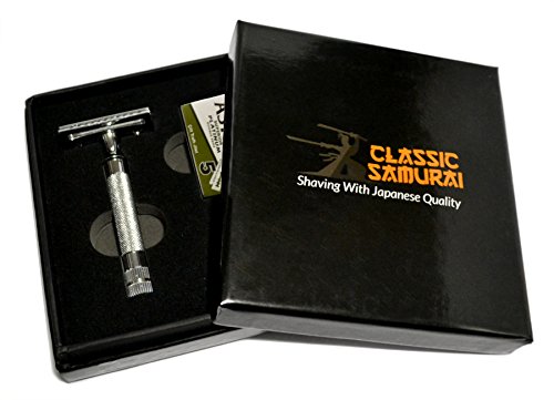 CS-202 Classic Samurai Short Handle Double Edge Safety Razor with 5 Astra Double Edge Razor Blades - Thumbnail 3