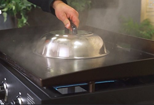 ACLUXS Signature Griddle Accessories - 12 Inch Round Basting Cover - Stainless Steel - Cheese Melting Dome and Steaming Cover - Best for Use in Flat Top Griddle Grill Cooking Indoor or Outdoor