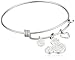 Disney Stainless Steel Catch Bangle with Silver Plated Crystal Mickey Mouse Head, 