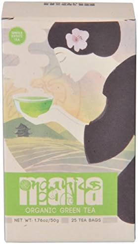 Mana Organics, Certified Organic Green Tea, 25 tea bags (50 cups), Premium whole leaf Assam tea