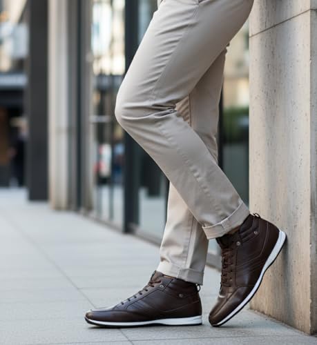Kit 2 Pares Sapatênis Masculino Couro Legítimo Elegance Cano Alto com Zíper Lateral